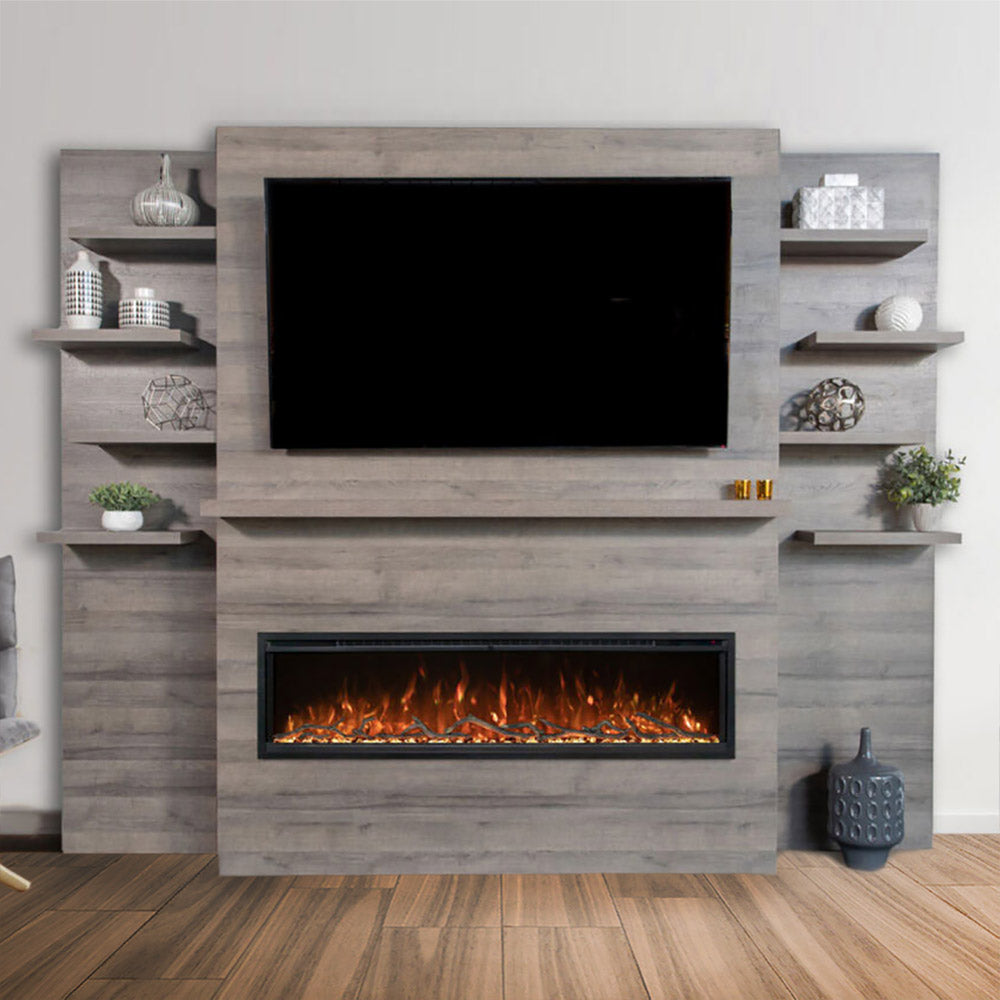 Modern Flames Spectrum 60-Inch Linear Electric Fireplace with Allwood Wall System