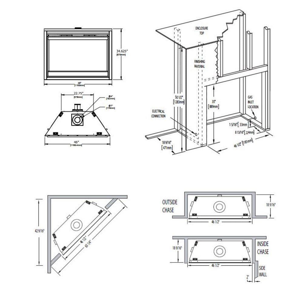 Napoleon B46NTR Ascent Series Millivolt Ignition Direct Vent Gas Fireplace