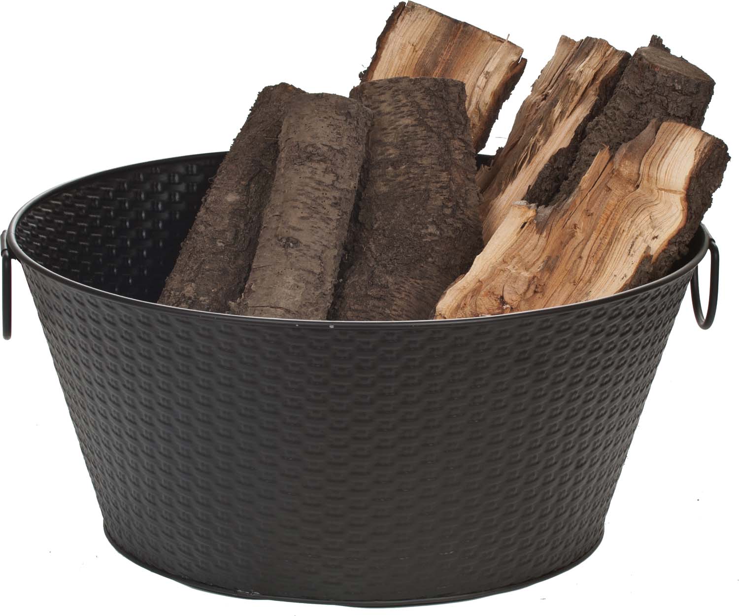 Dagan Black Log Bucket, 22-Inches