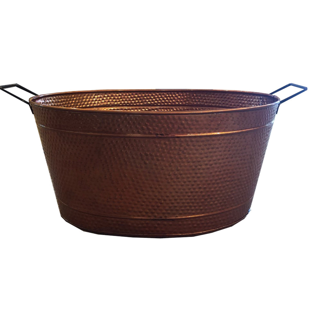 Dagan Hammered Copper Oval Log Bucket, 15.25-Inches