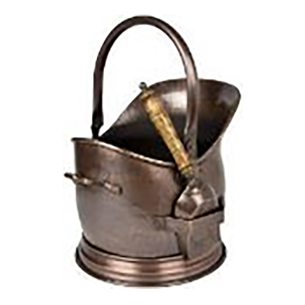Dagan Coal Hod with Shovel, Antique Brass