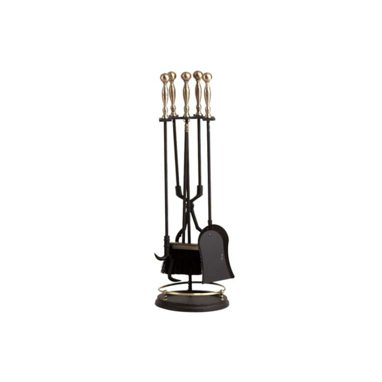 Dagan DG-5456 Five Piece Fireplace Tool Set, Antique Brass and