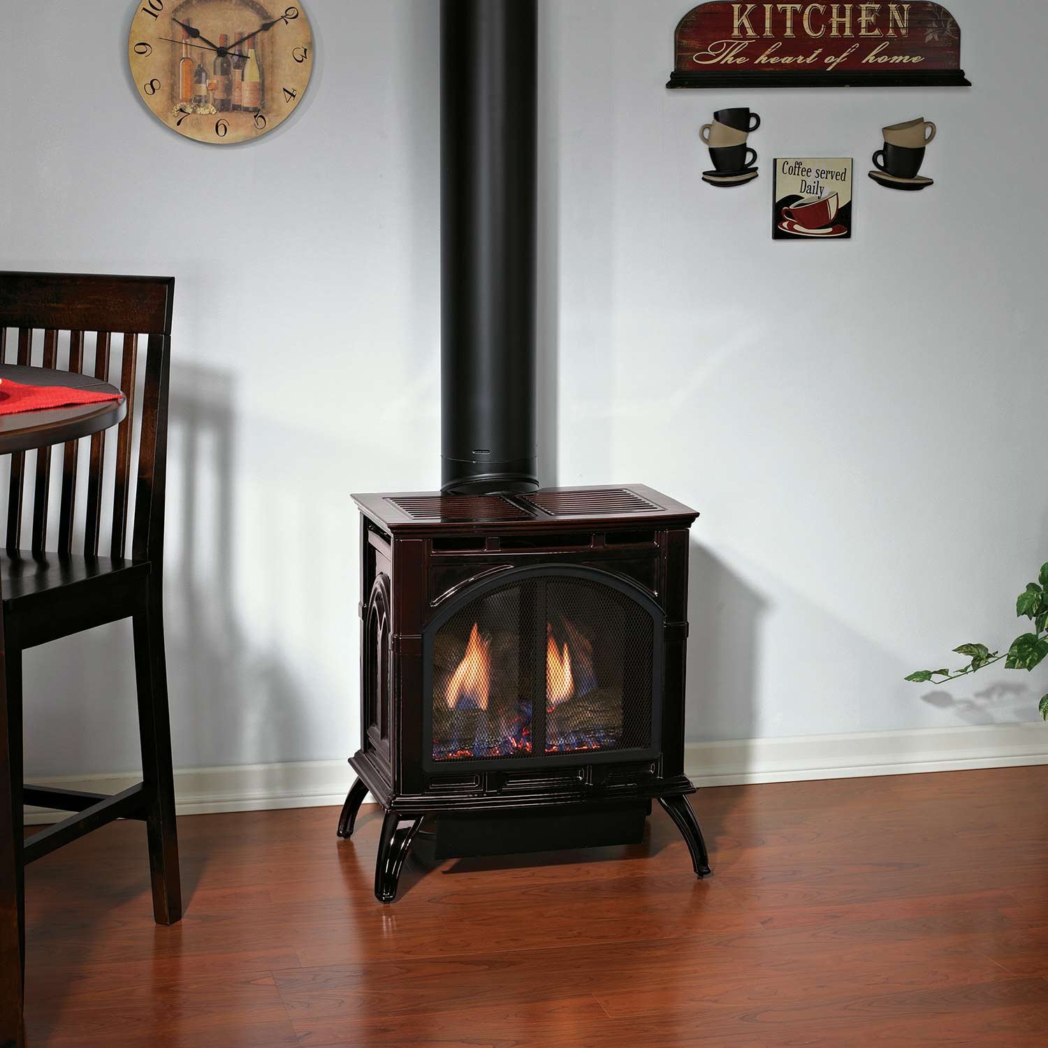 White Mountain Hearth DVP20CC Direct-Vent Cast Iron Stove with Slope Glaze Burner, 20-Inches