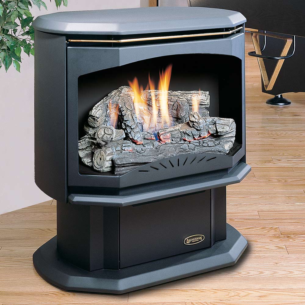 Kingsman FVF350 27-Inch Millivolt Ignition Freestanding Vent-Free Gas Stove with Log Set