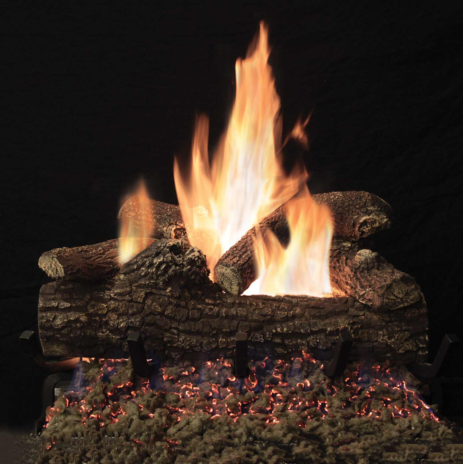 White Mountain Hearth LGLOxx-V-SB-KIT Great Lakes Oak Refractory Complete Fireplace Natural Gas Log Set