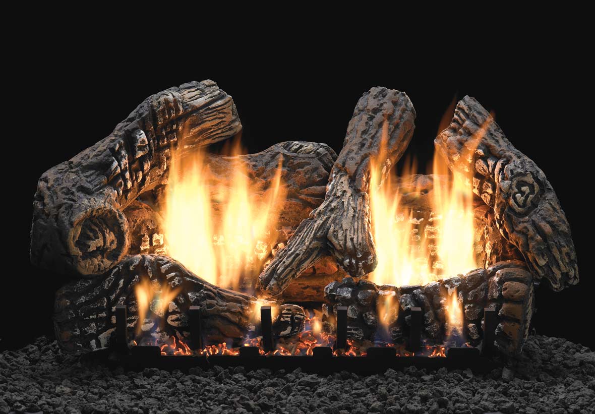 White Mountain Hearth LSxxC2S Ceramic Fiber Super Charred Oak Gas