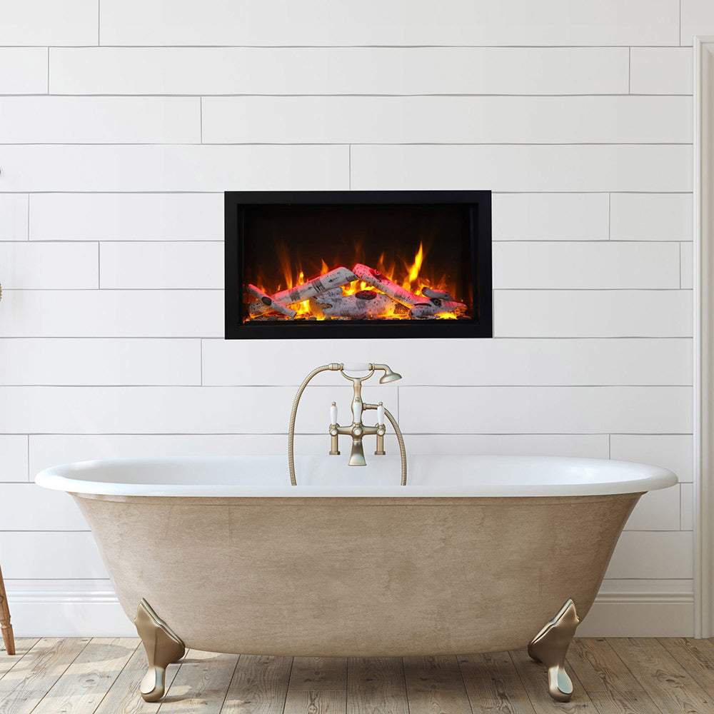 Remii 1027xx-XT Extra-Tall/Deep Indoor Built-In Electric Fireplace with Black Steel Surround