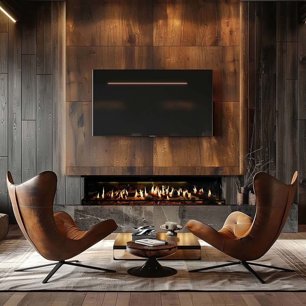 Ortal Holographic 74-Inch Linear Electric Fireplace