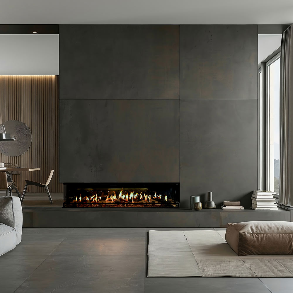 Ortal Holographic 74-Inch Linear Electric Fireplace