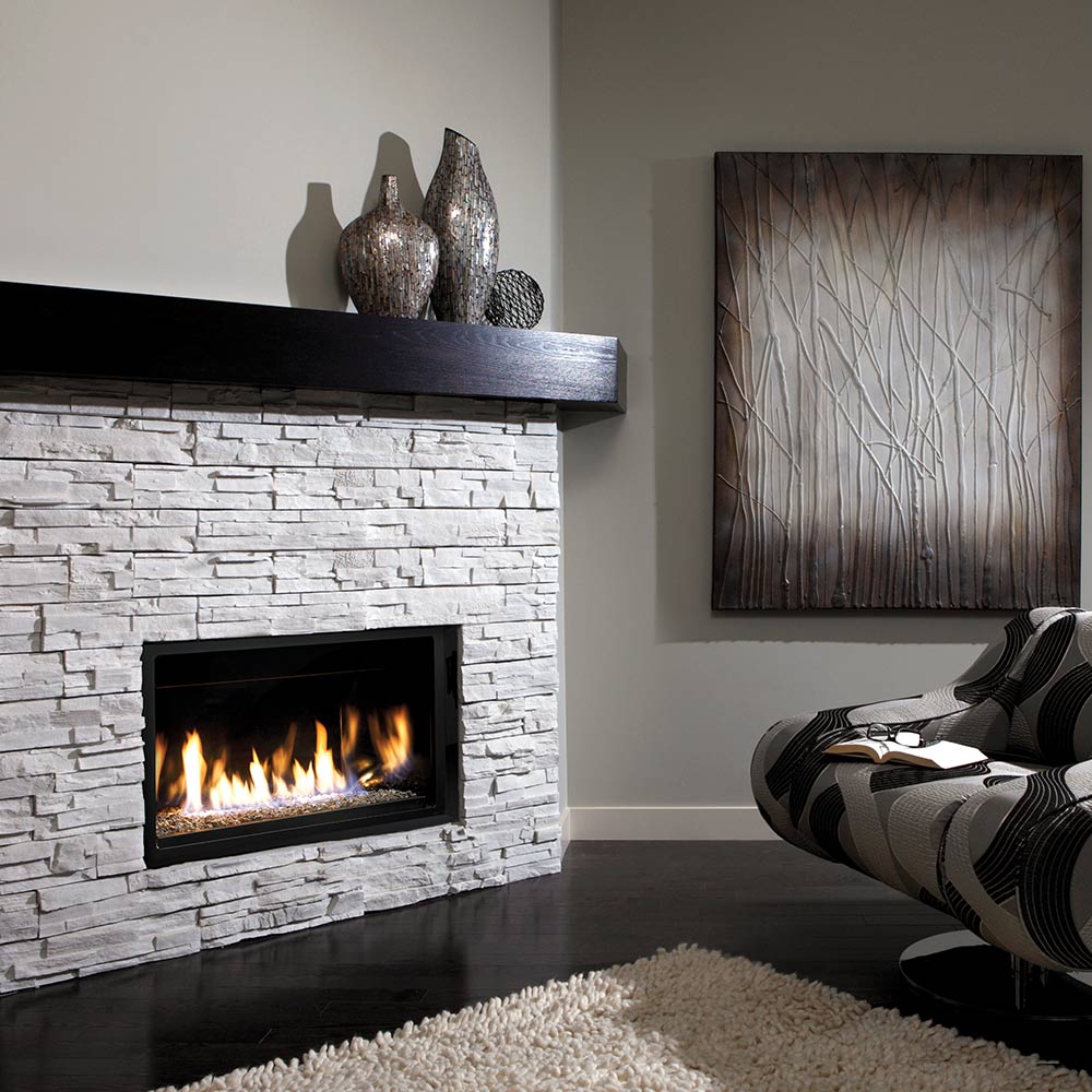 Kingsman ZCVRB3622 36-Inch Zero Clearance Clean View Linear Direct Vent Gas Fireplace with Fire Glass