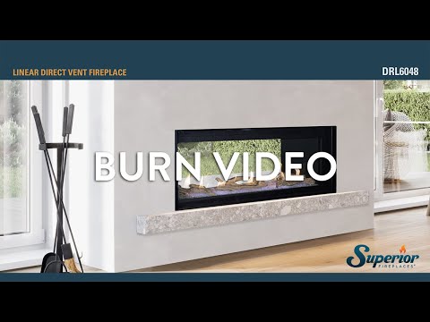 Superior 48-Inch Electronic Ignition Direct Vent Linear Gas Fireplace with Lights and Remote