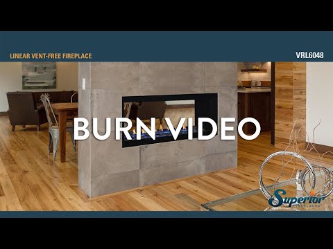 Superior 48-Inch Electronic Ignition Vent-Free Linear Gas Fireplace with Lights and Remote