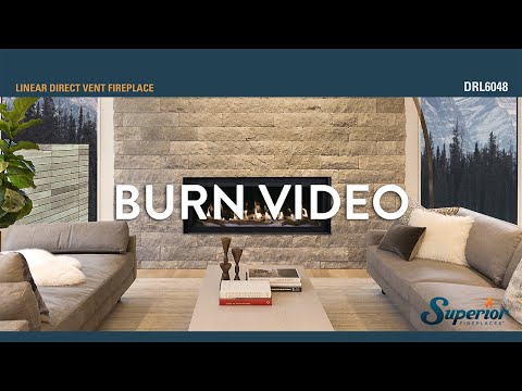 Superior 48-Inch Electronic Ignition Direct Vent Linear Gas Fireplace with Lights and Remote