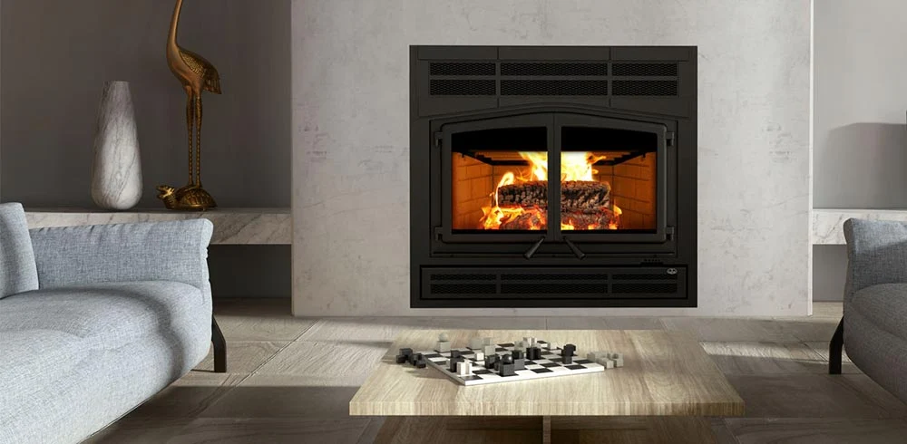 Osburn Matrix Wood Fireplace insert lifestyle