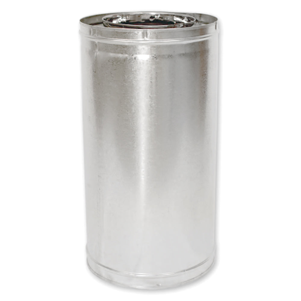36-inch stainless double-wall chimney pipe section with snap-lock rim