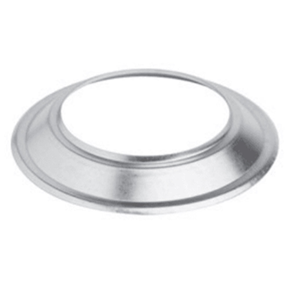 Metal storm collar with round opening and wide flanged base