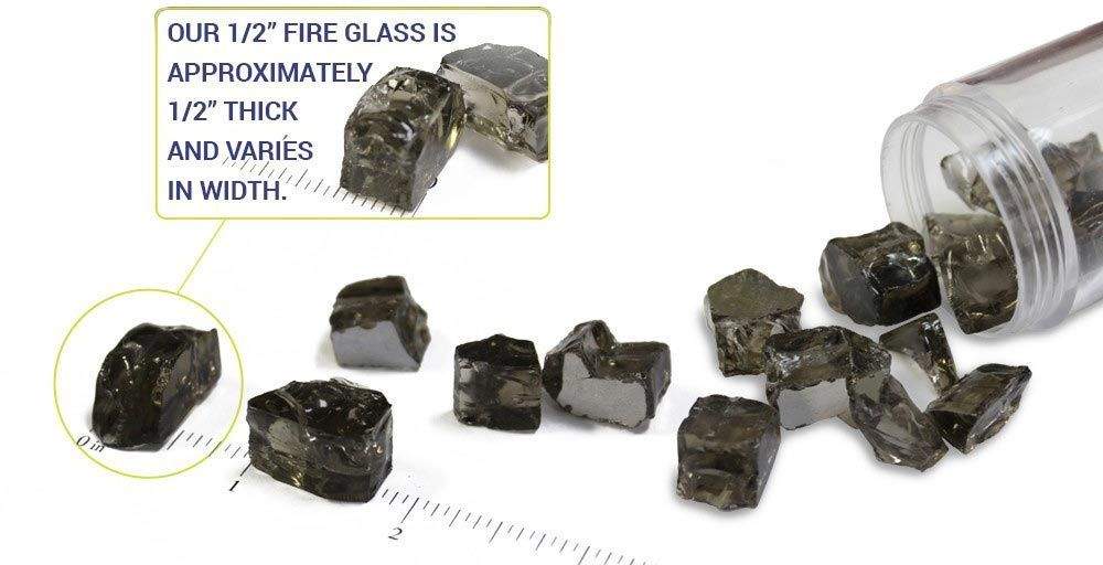 American Fire Glass 1/2-Inch Premium Fire Glass, 10-Pounds, Starfire Reflective