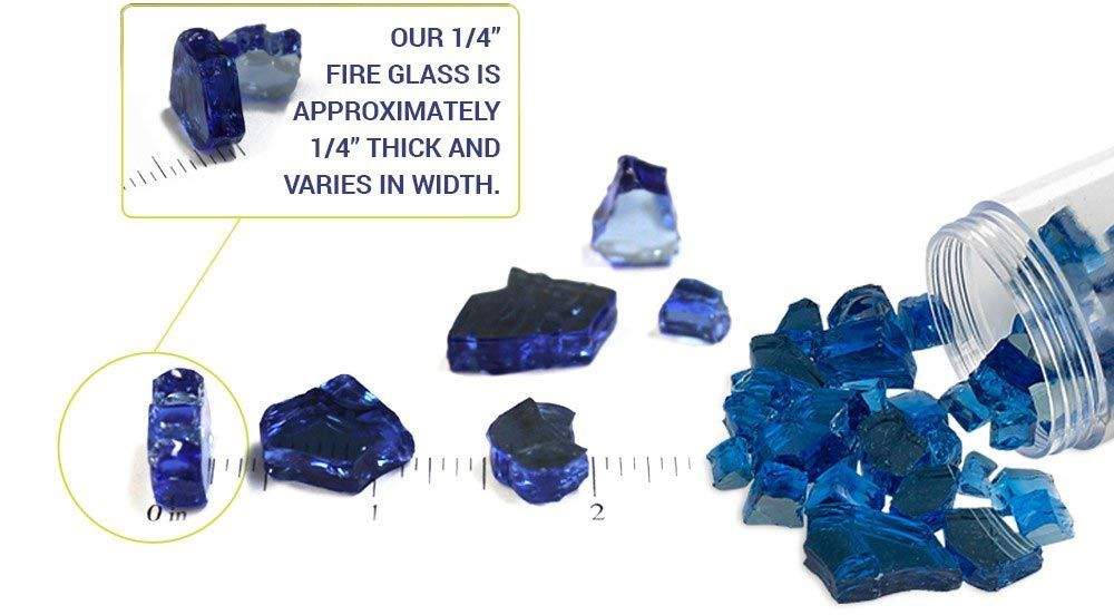 American Fire Glass 1/4-Inch Premium Fire Glass, 10-Pounds, Cobalt Blue Reflective