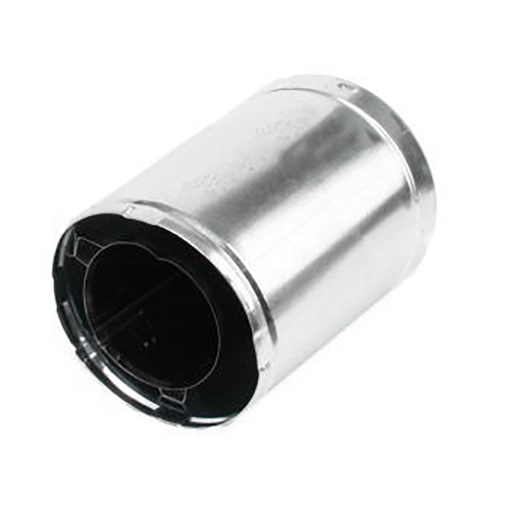 Stainless steel double-wall chimney pipe section with snap-lock rim, open ends
