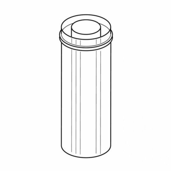12-inch metal chimney conversion pipe with flanged top collar, cylindrical design