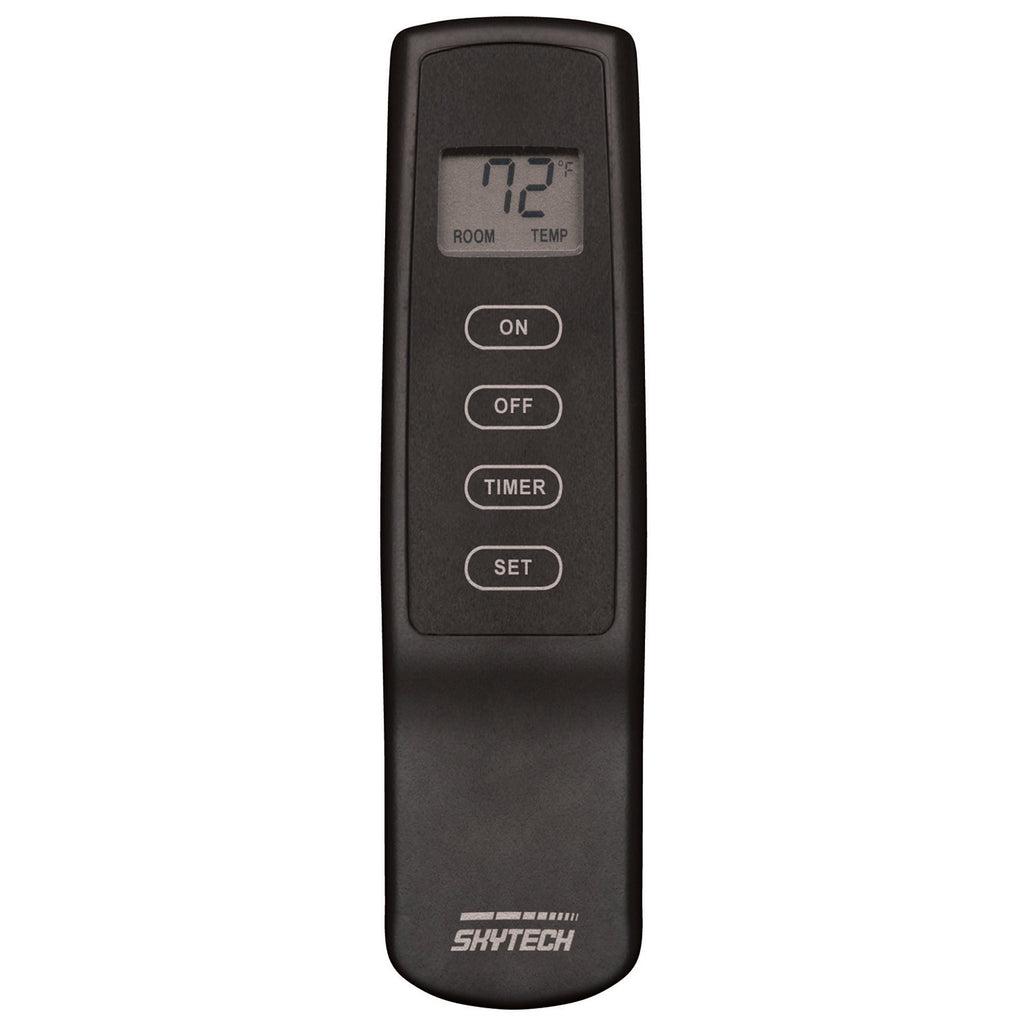 Skytech LCD timer fireplace remote control with ROOM/TEMP display, black