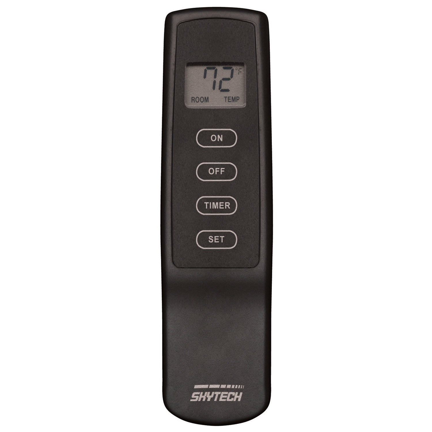 Skytech LCD timer fireplace remote control with ROOM/TEMP display, black