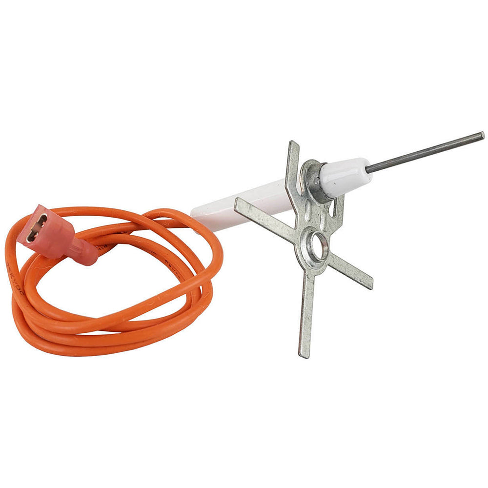 Replacement igniter sensor with metal bracket and orange electrical lead, 24-inch wire
