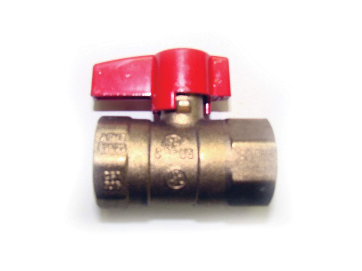 HPC manual ball valve with red lever handle, metal body