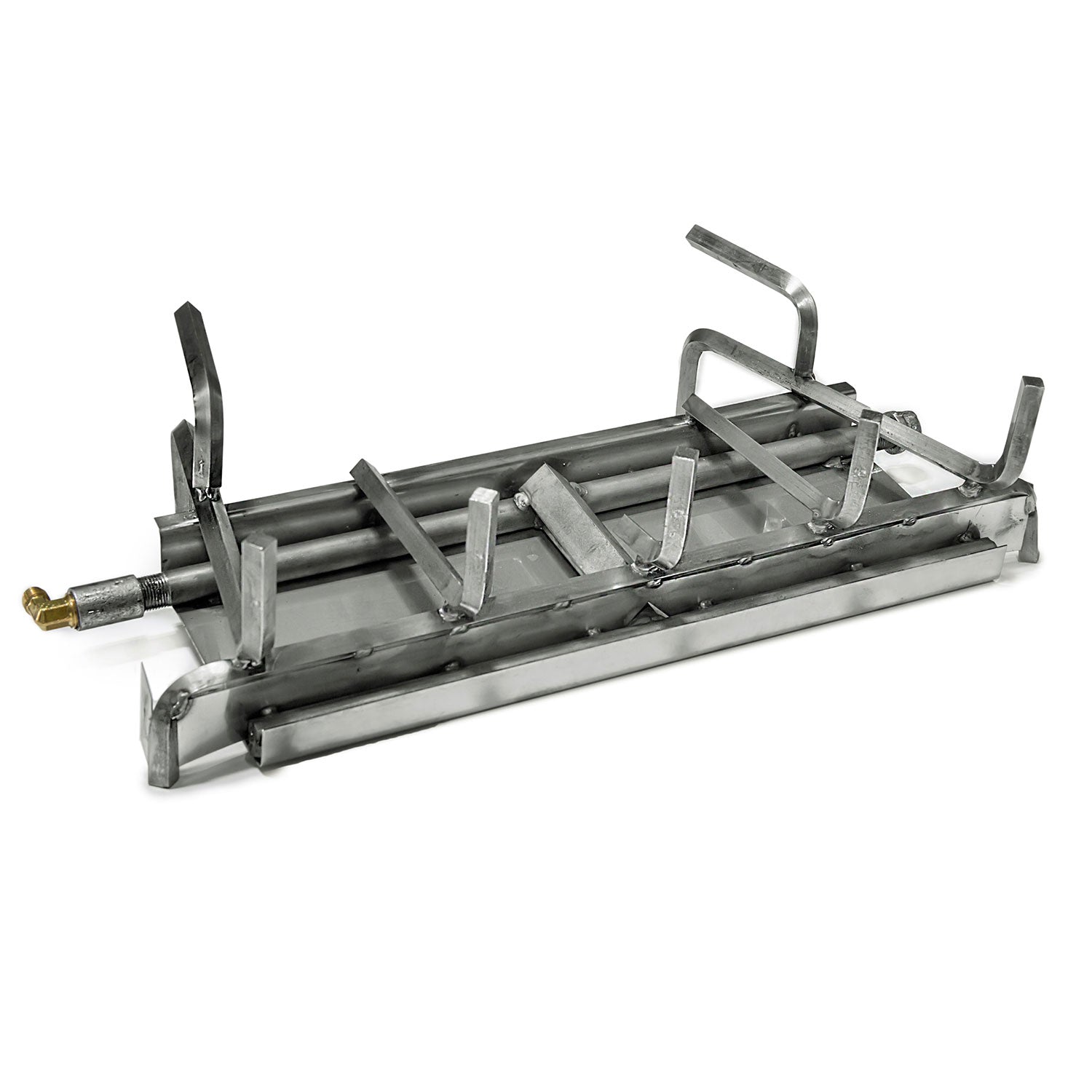 Stainless steel 2-burner gas grill system with burner grates and control valves