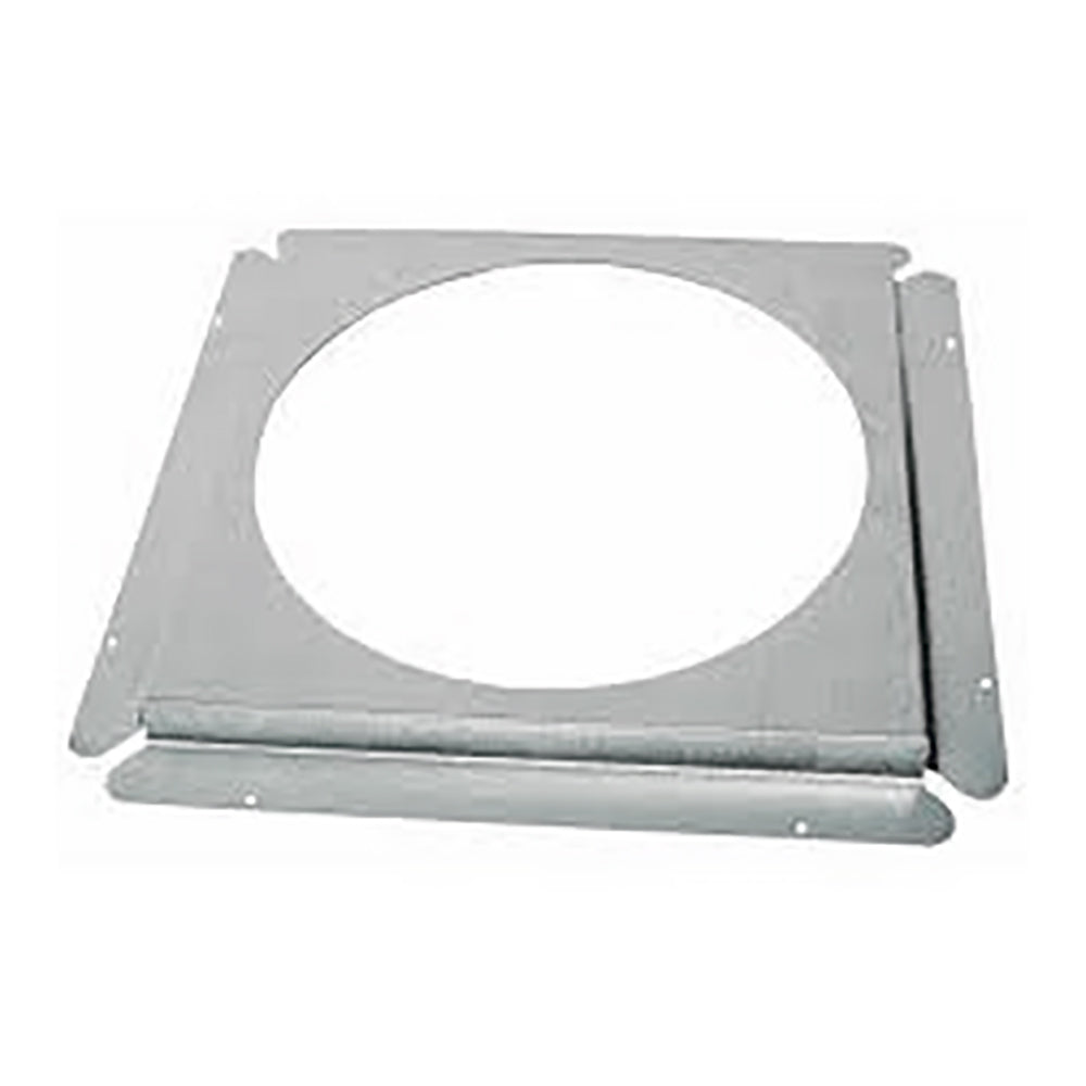 Metal firestop spacer with large circular opening for 12-inch chimney