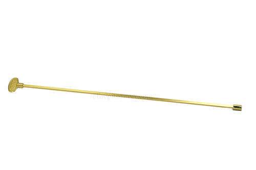 Valve key with brass finish and offset blade, 24-inch reach