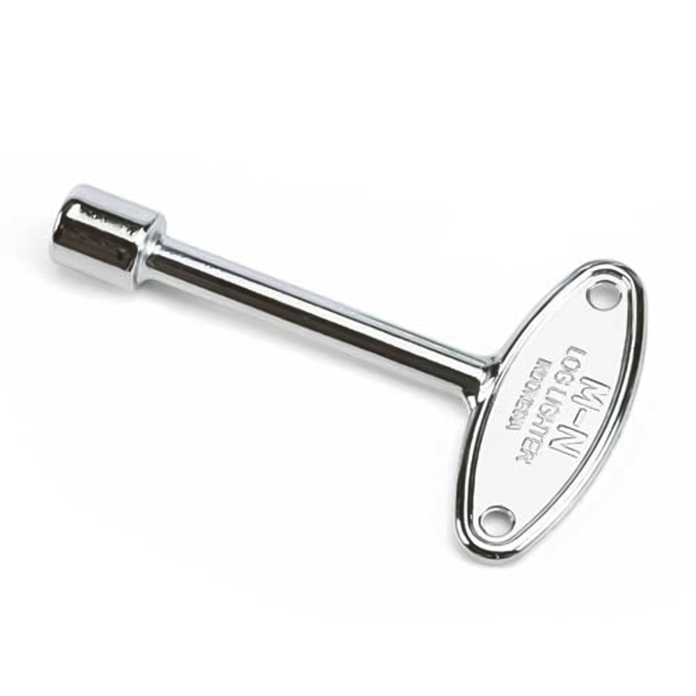 HPC Fire 24-inch valve key with polished chrome finish and oval mounting plate