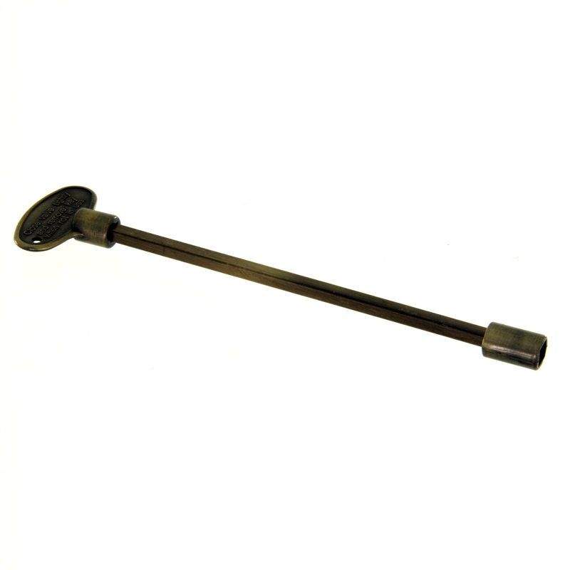 8-inch gas valve key, flat black finish with hex socket end