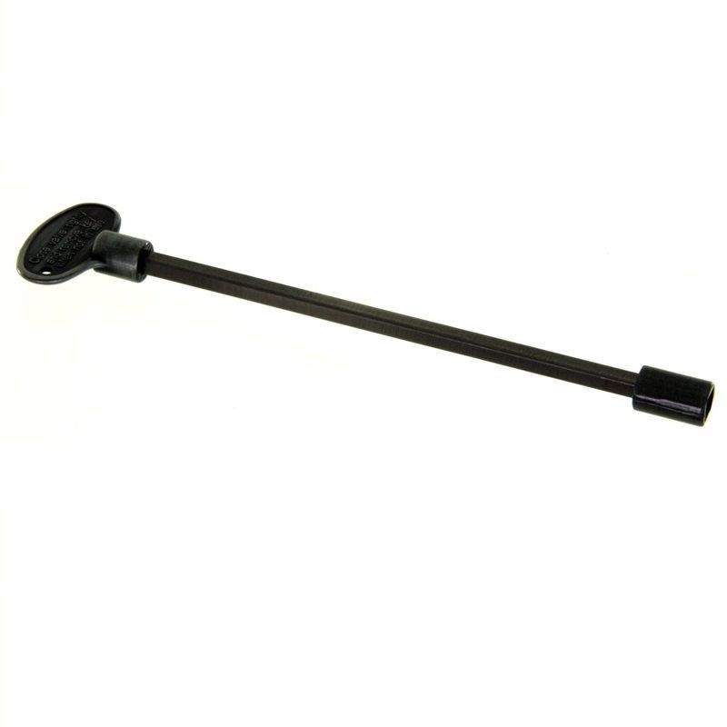8-inch gas valve key, pewter finish with hex socket end