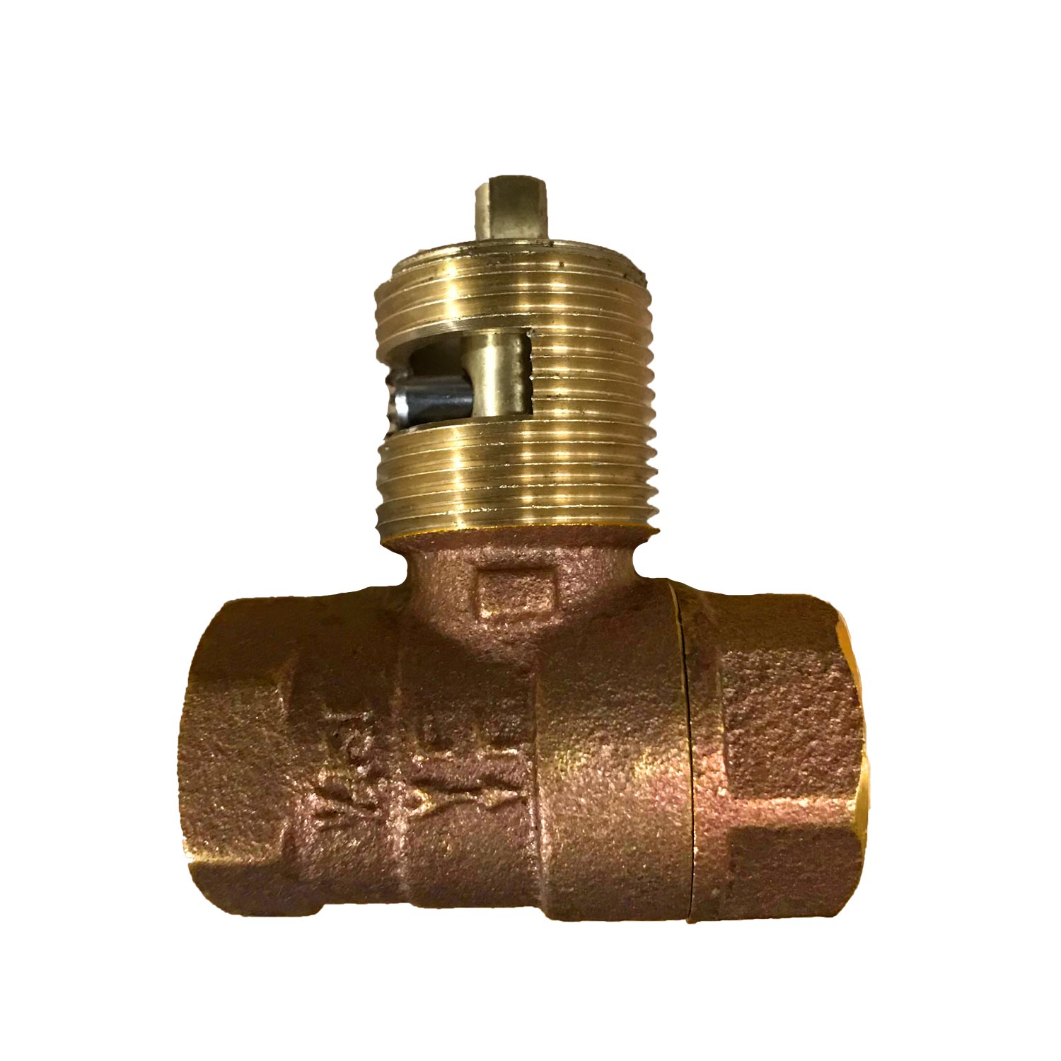 1/2-inch 1/4-turn straight ball valve, brass body with threaded ports