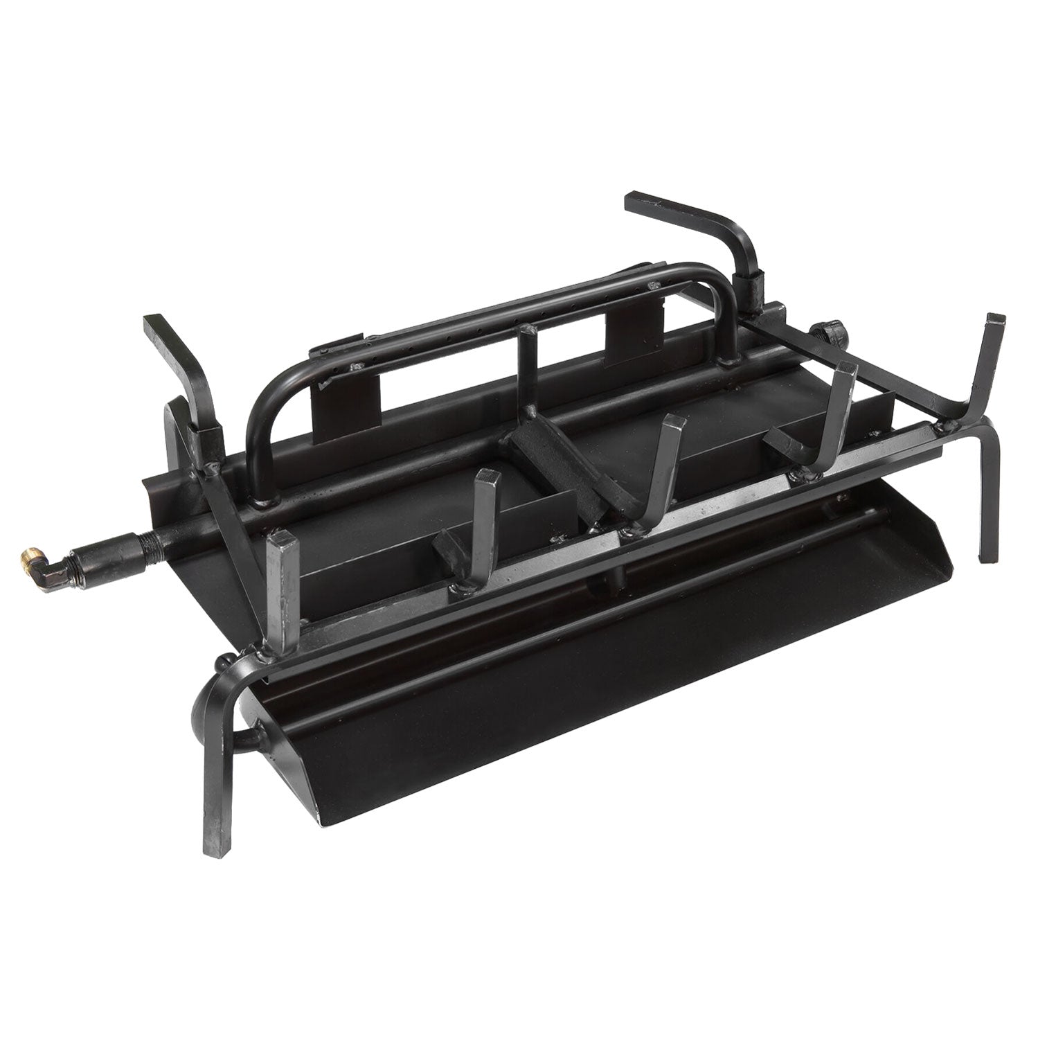 Grand Canyon 3-burner system with black metal frame and three burner grates