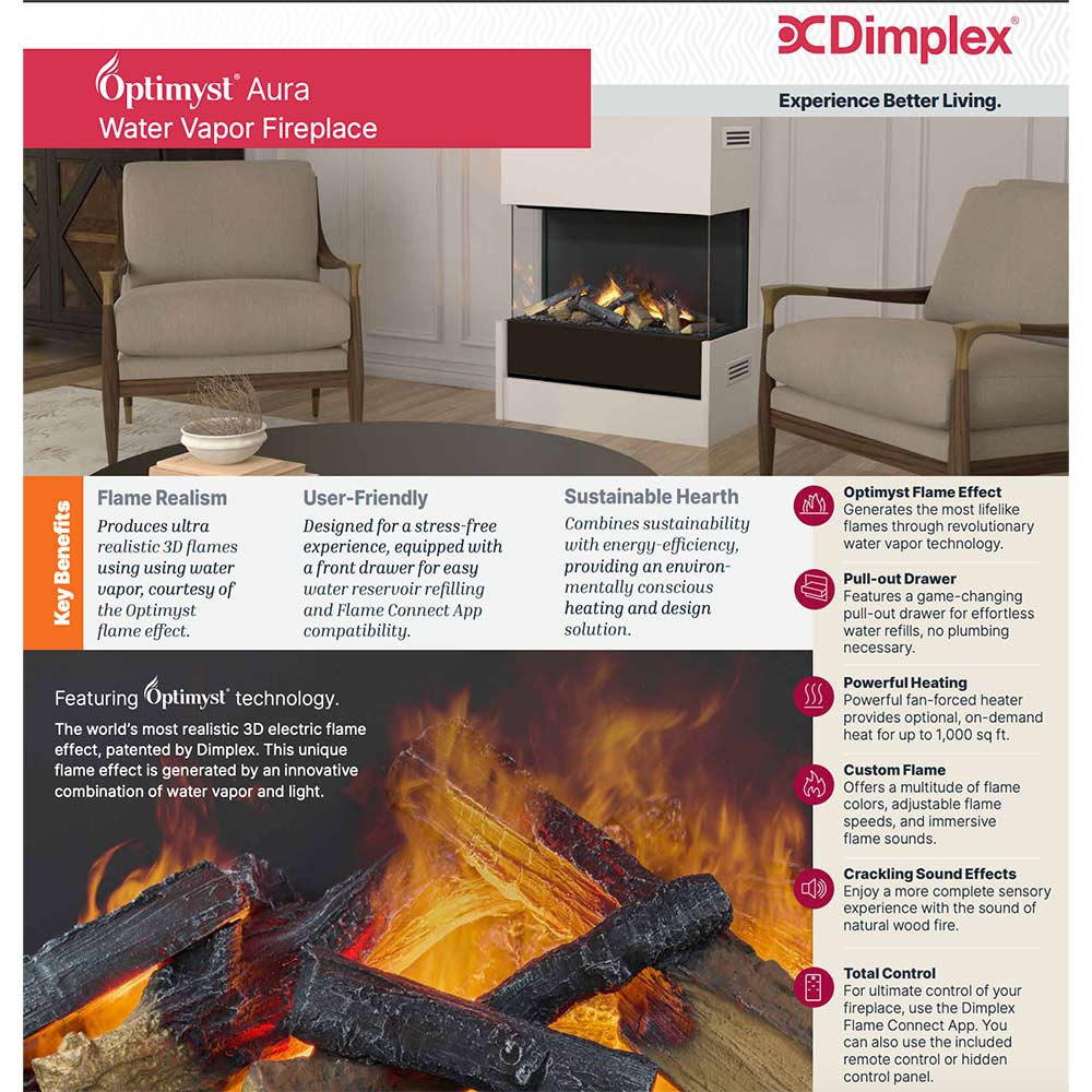Dimplex Optimyst Aura 28-inch Water Vapor Fireplace – Fireplaces