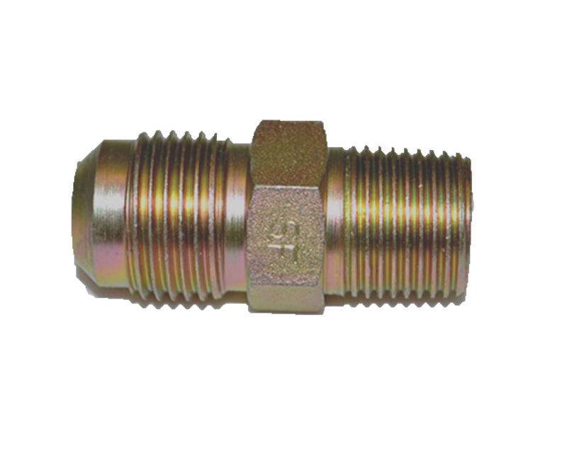 Brass male connector fitting with 1/2 in tube and 3/8 in MIP threads