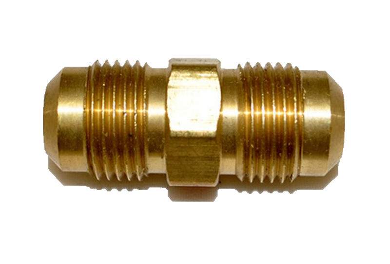 Brass full union fitting with hex center and external threads
