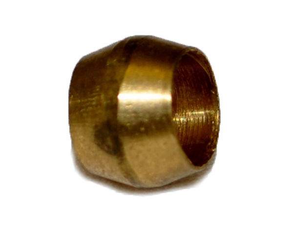 Brass sleeve bushing, 1/4-inch, cylindrical with flared end