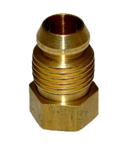 Brass male breakaway ferrule with hex base and threaded end fitting, 1/4-inch