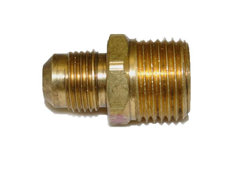 Brass male connector fitting with male threads, 3/8 in tube to 1/2 in MIP