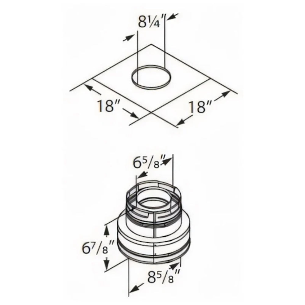 DuraVent 46DVA-KCT DirectVent Pro Masonry Chimney Conversion Kit, 4x6-5/8-Inch Diameter