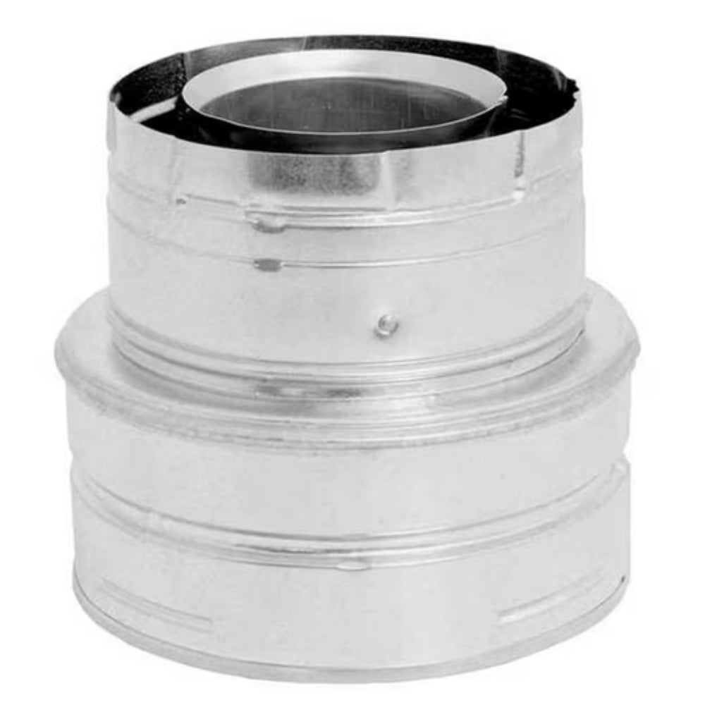 Duravent duct increaser adapter, silver metal 4x6 to 5x8 inch round connector