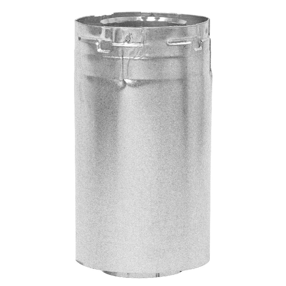 Galvanized rigid stove pipe section with locking tabs