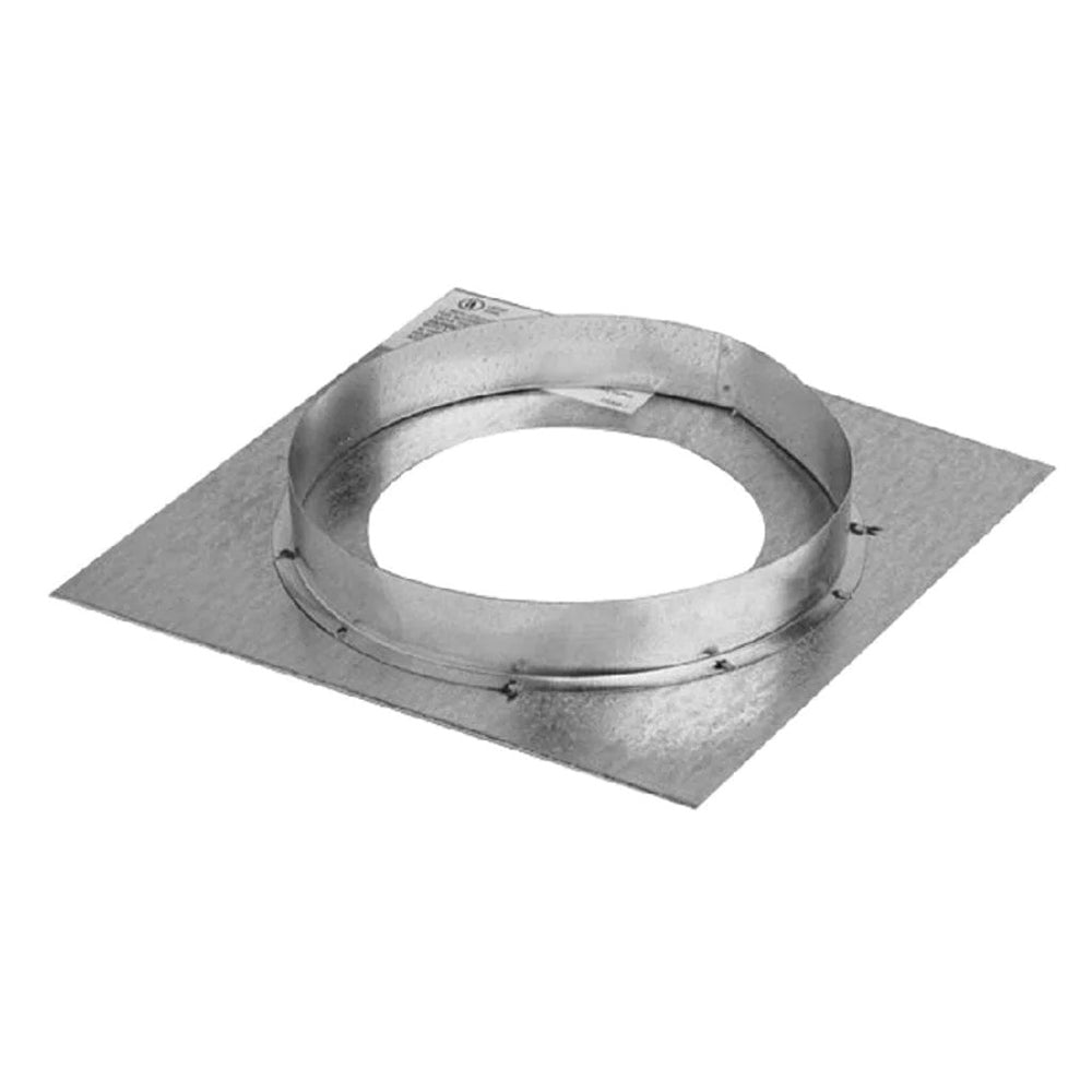 4x7-inch vertical firestop flashing with round collar opening, galvanized metal