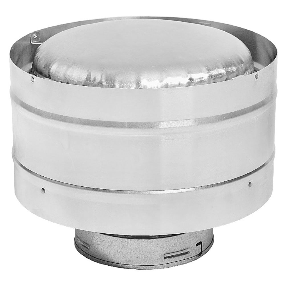 Direct vent terminal kit with adaptor, round stainless-steel cap and base