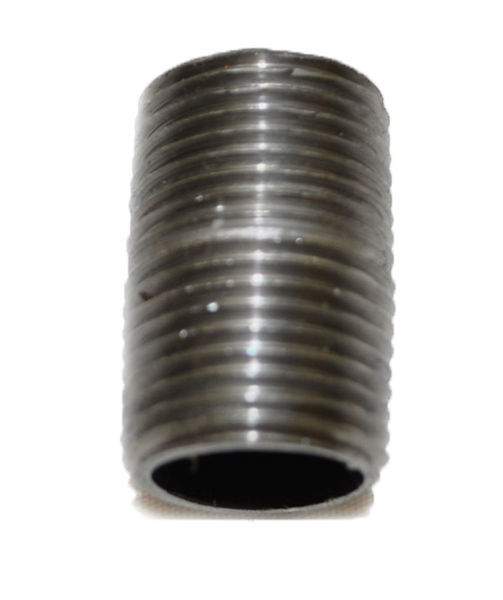 Black iron close nipple fitting with internal threads, 1/2-inch