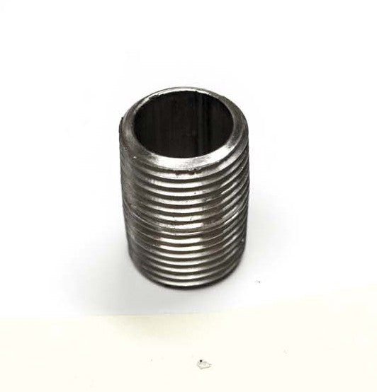Stainless steel close nipple fitting with external threads and open end, 3/4 in