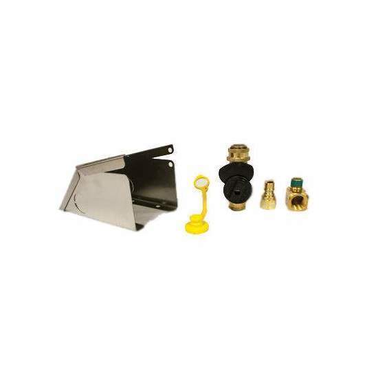 HPC fire outlet mounting bracket with accessories, metal housing and brass connectors